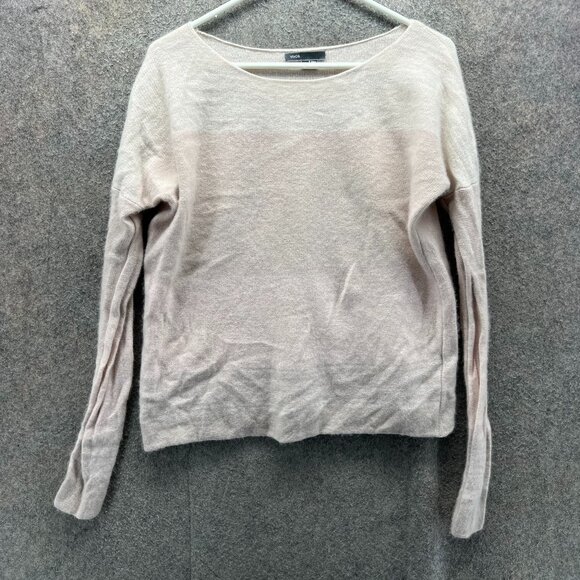 Vince Sweater Women Small Beige Cashmere Lightweight Crew Neck Pullover Tan - Picture 1 of 11